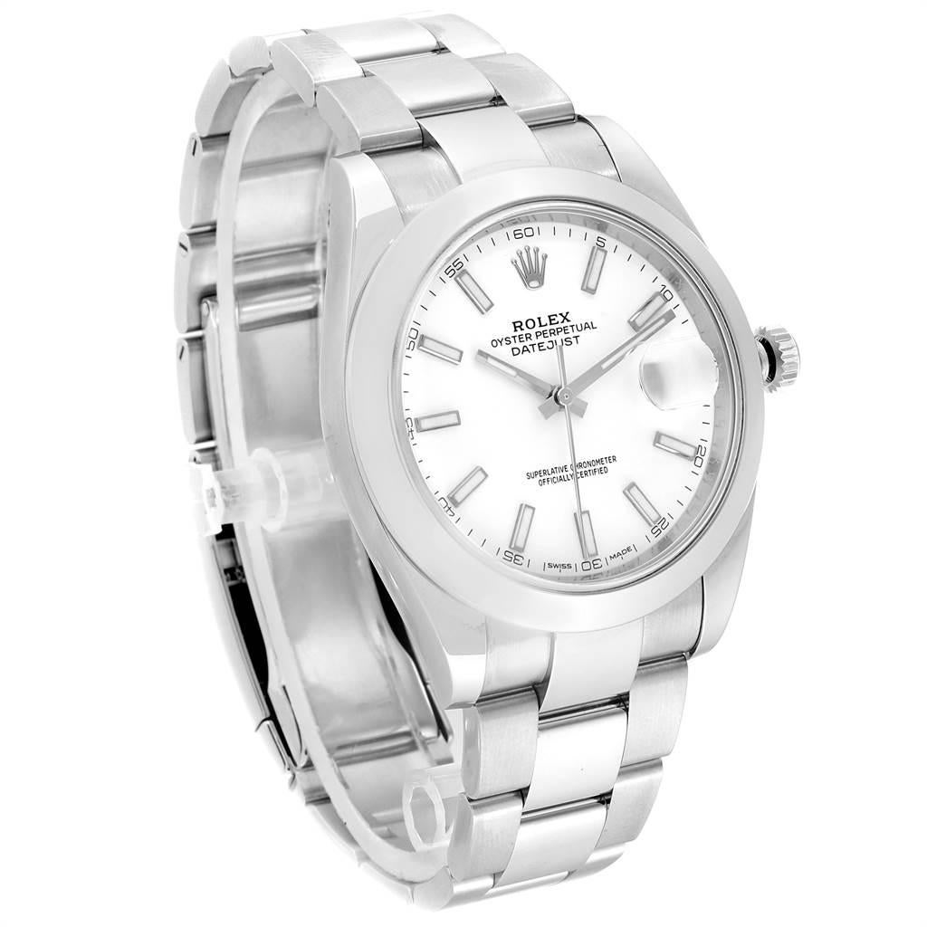 Rolex Datejust 41 White Dial Steel Men's Watch 126300 Box Papers 2