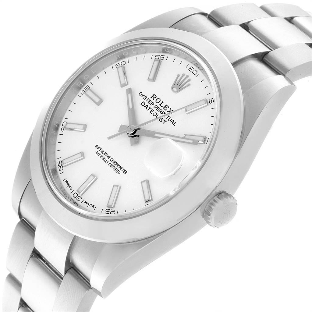 Rolex Datejust 41 White Dial Steel Men’s Watch 126300 Box Papers 2