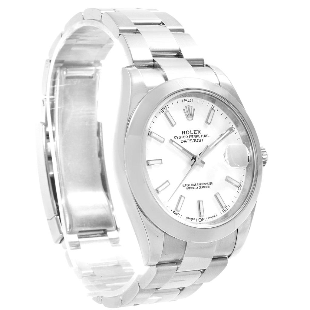 Rolex Datejust 41 White Dial Steel Men's Watch 126300 Box Papers For Sale 6