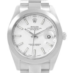 Rolex Datejust 41 White Dial Steel Men's Watch 126300 Box Papers