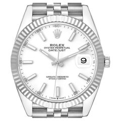 Rolex Datejust 41 White Dial Steel Mens Watch 126334 Box Card