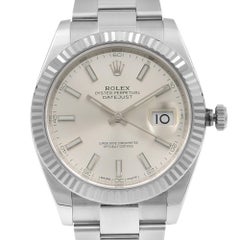 Rolex Datejust 41 White Gold Steel Silver Dial Automatic Men's Watch 126334SSO