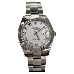 Rolex Datejust 41 White Roman Dial 126300 Stainless Steel Box Paper 2022