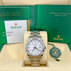 Rolex Datejust 41 White Stick Oyster Smooth 126300 Unworn Watch Mint 2018