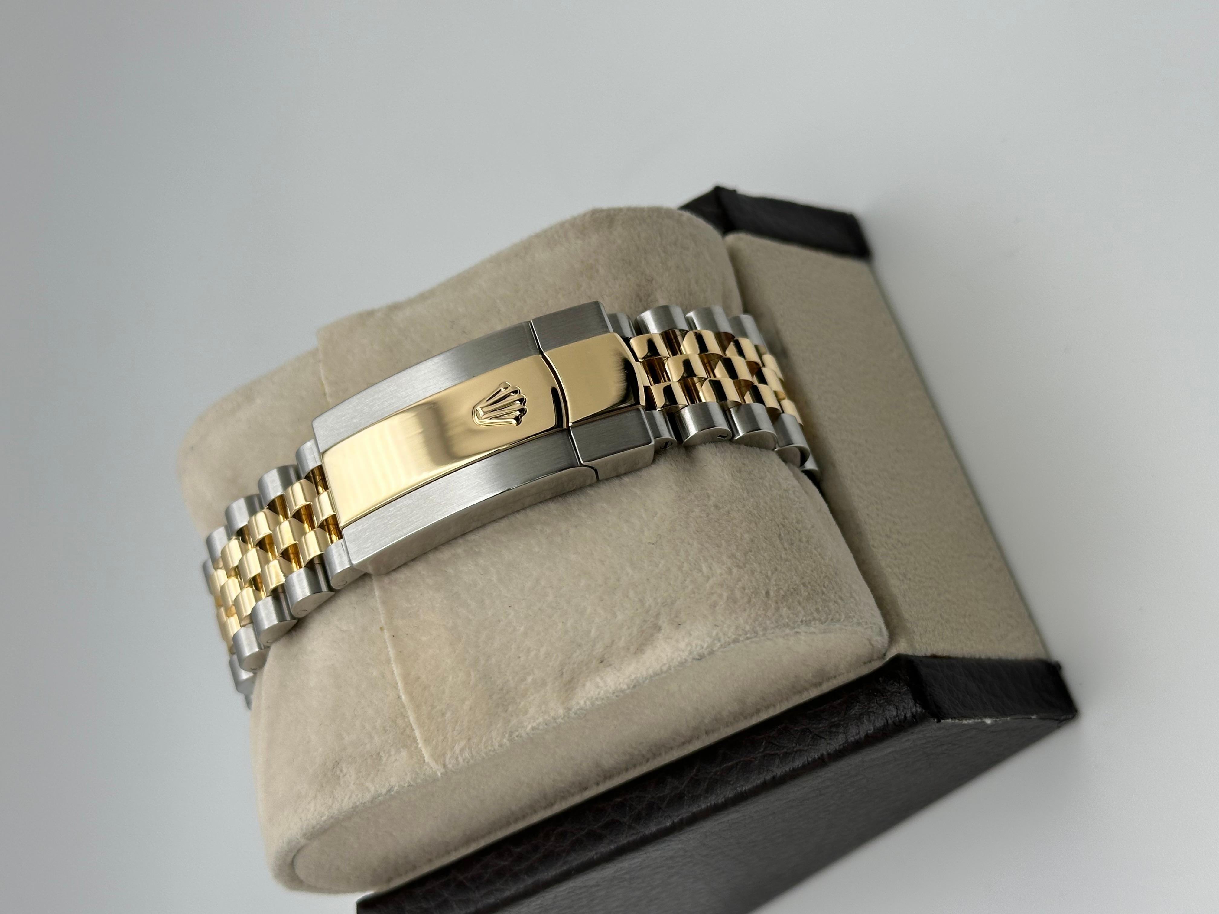 Rolex Datejust 41 Wimbledon 126333 Or jaune 18K Acier inoxydable Boîte papier en vente 3