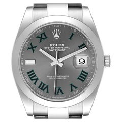 Rolex Datejust 41 Wimbledon Dial Steel Mens Watch 126300 Unworn