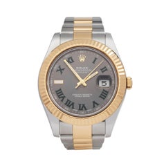 Rolex Datejust 41 Wimbledon Armbanduhr aus Edelstahl und Gelbgold 116333