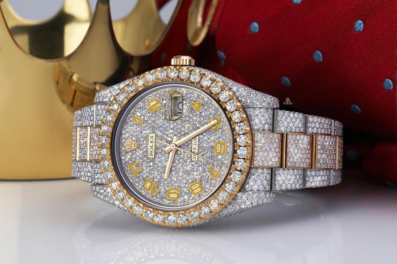rolex datejust iced out arabic