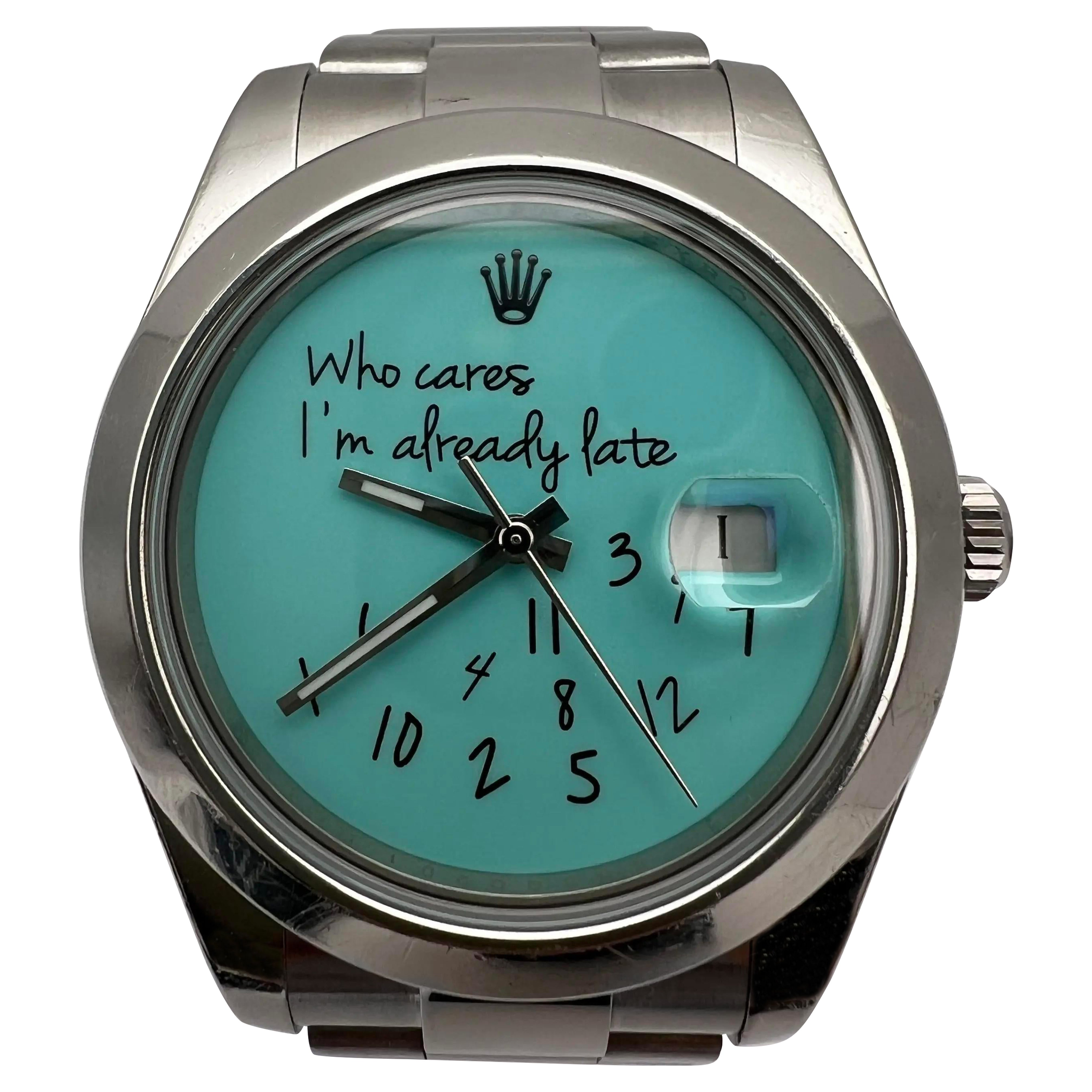 Rolex Datejust 41mm 116300 Custom Turquesa A quién le importa ya llego tarde Esfera en venta