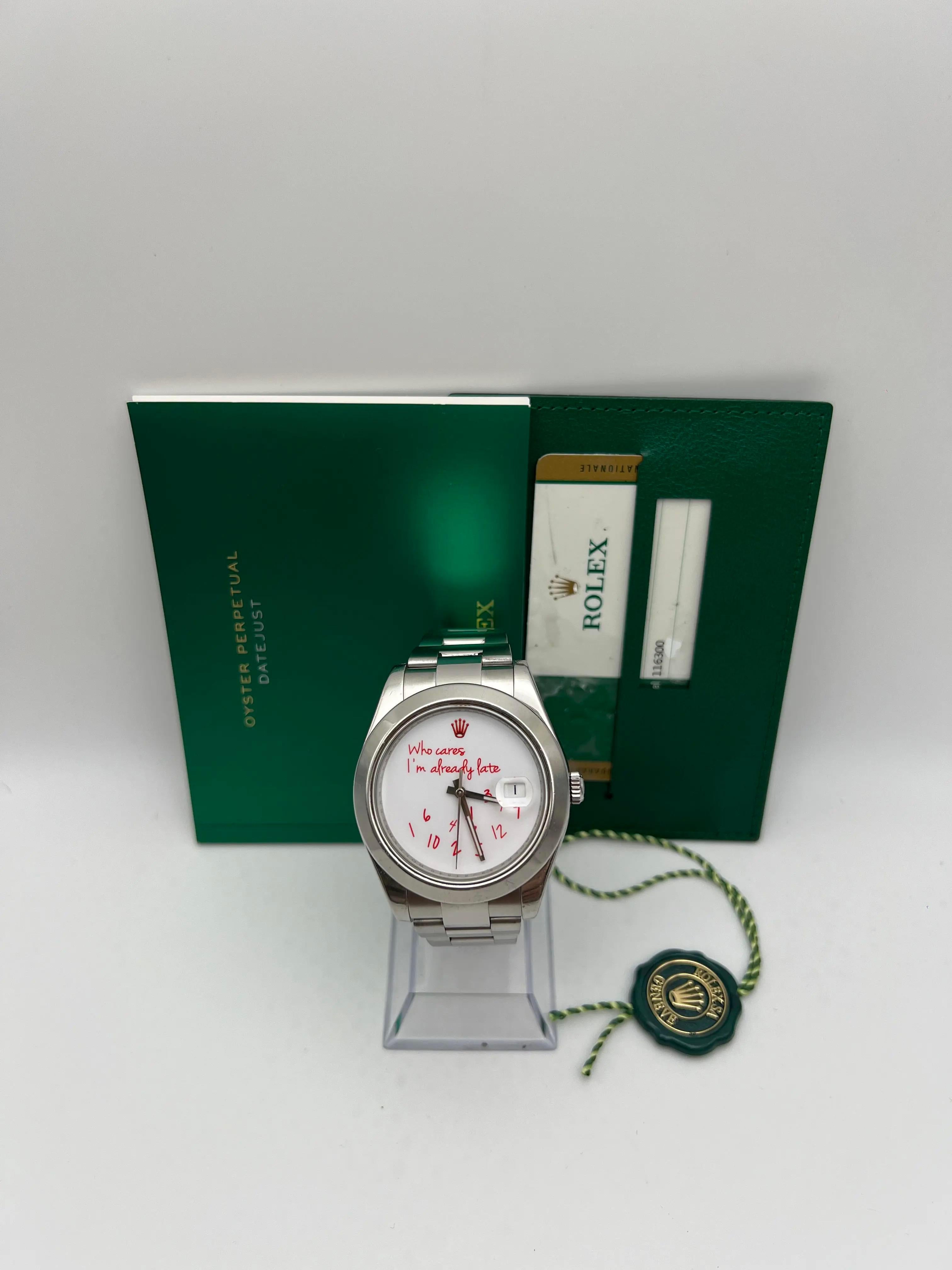 Il Rolex Datejust II, referenza 116300, presenta un quadrante bianco personalizzato 