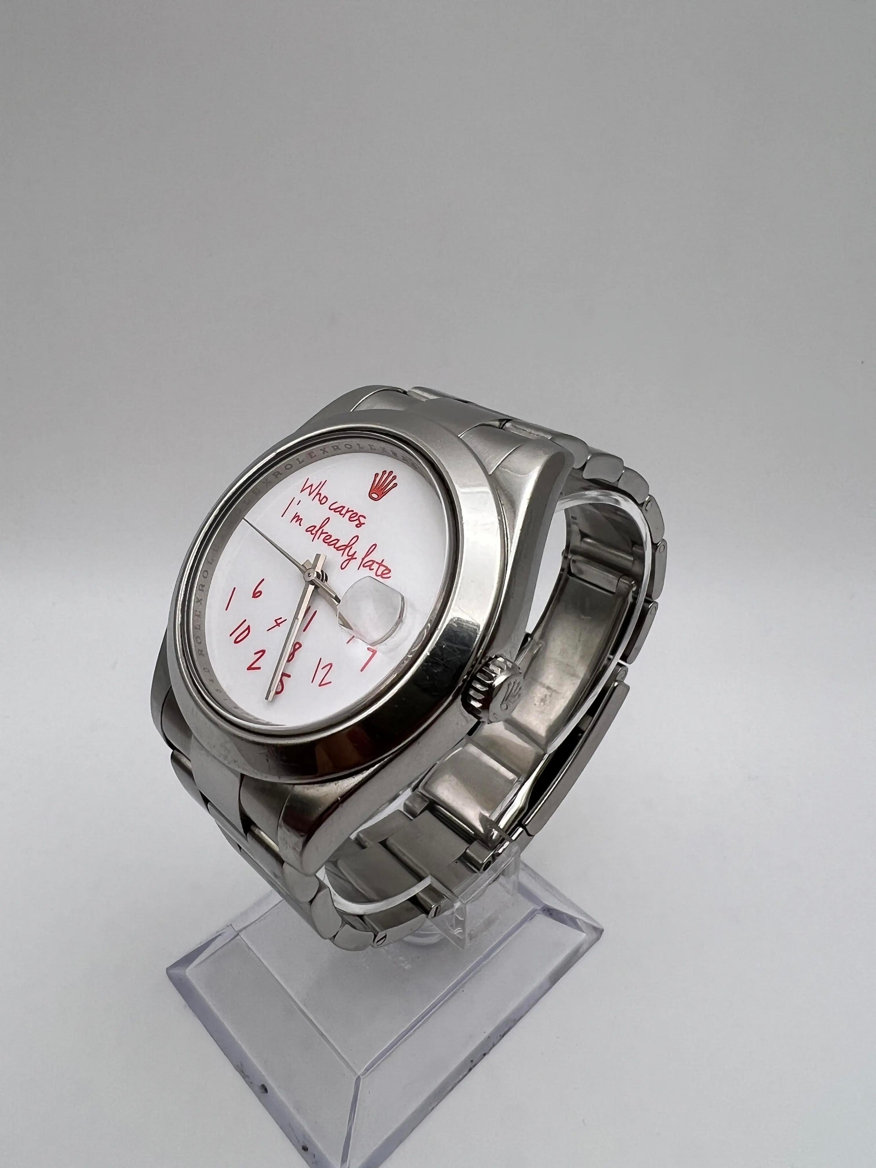 Rolex Datejust 41mm 116300 Custom Who Cares I'm Already Late Red Dial Papers in vendita 3