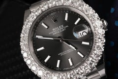 Rolex Datejust 126300RSJ Stainless Steel Watch Diamond Bezel 'Dark Rhodium'