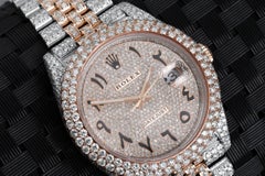 Rolex Datejust 41mm 126301 Roségold und Edelstahl Fully Iced Out Uhr