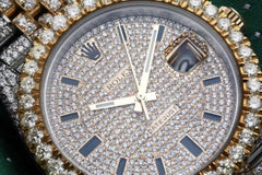 Rolex Datejust 41mm 126303 Custom Diamond Yellow Gold and Stainless Steel Watch