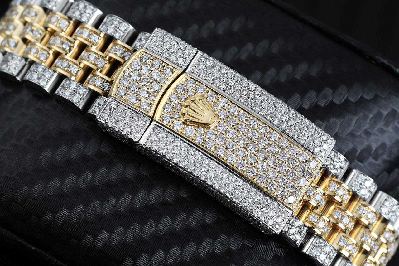 Rolex Montre Datejust 126303 personnalisée en or jaune et acier inoxydable avec diamants Pour hommes en vente