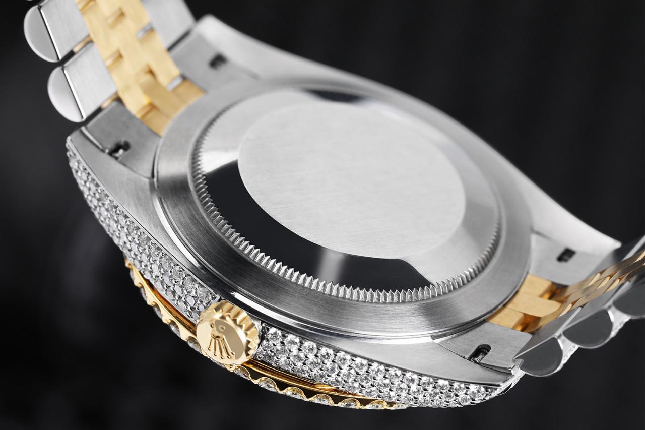 Rolex Montre Datejust 126303 personnalisée en or jaune et acier inoxydable avec diamants en vente 1