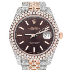 Rolex Montre Datejust 41mm 126331 en or rose et acier inoxydable entièrement délavé