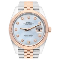 Rolex Datejust 41mm 126331 Steel & Rose Gold Mother of Pearl Diamond Dial MINT