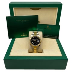 Rolex Datejust 41mm 126333 Yellow Gold Steel Black Dial Automatic Watch B&P