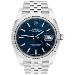 Rolex Datejust 41mm 126334 Fluted Bezel Blue Dial Jubilee Bracelet Complete