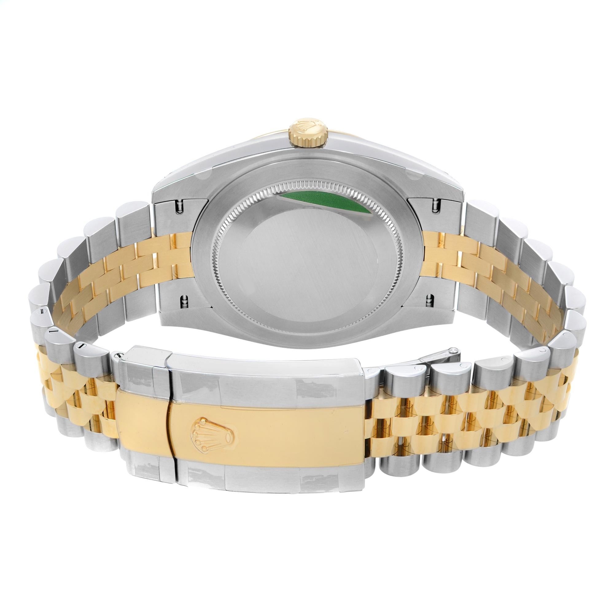 Rolex Datejust 18k Gold Steel Champagne Diamond Dial Men's Watch 126333 2