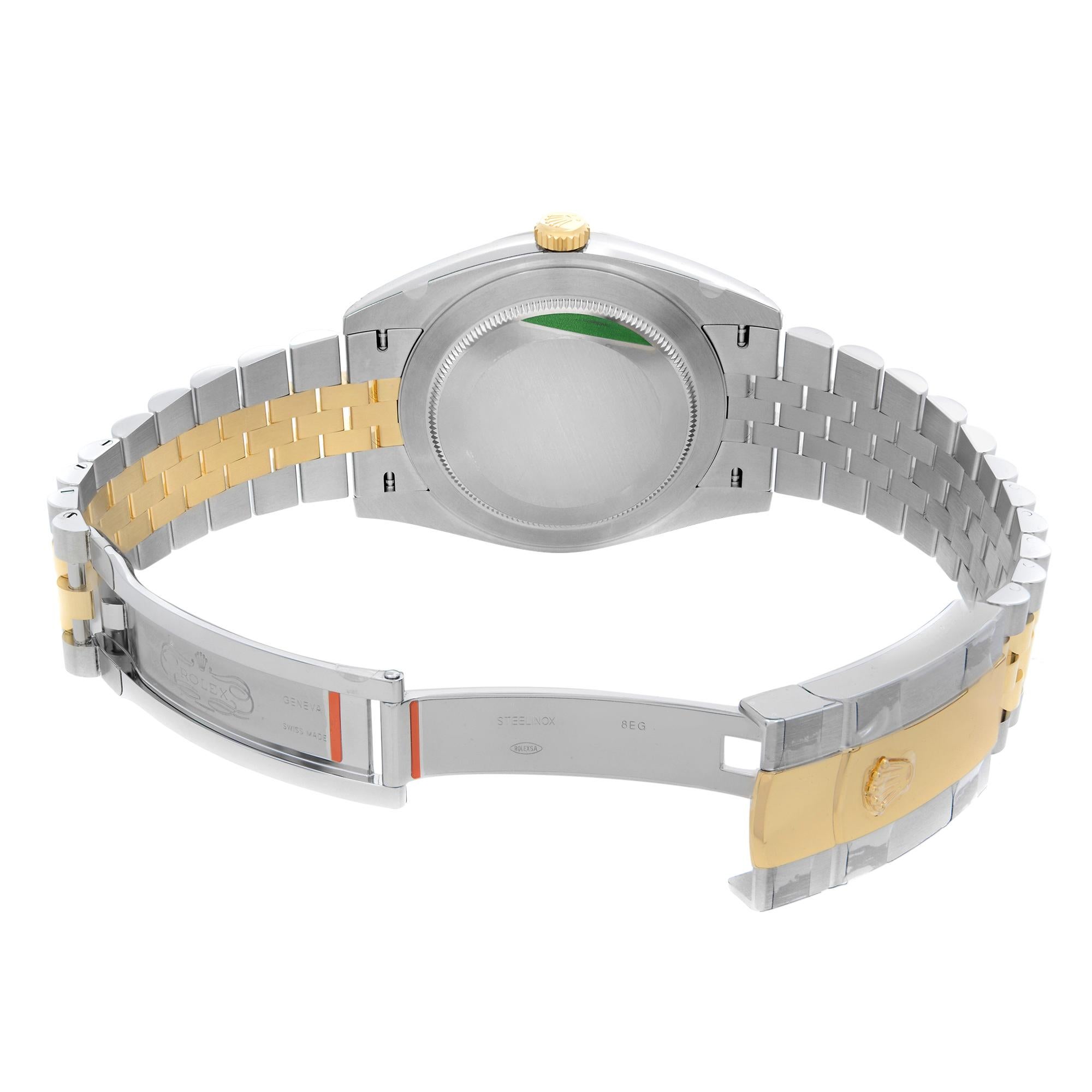 Rolex Datejust 18k Gold Steel Champagne Diamond Dial Men's Watch 126333 3