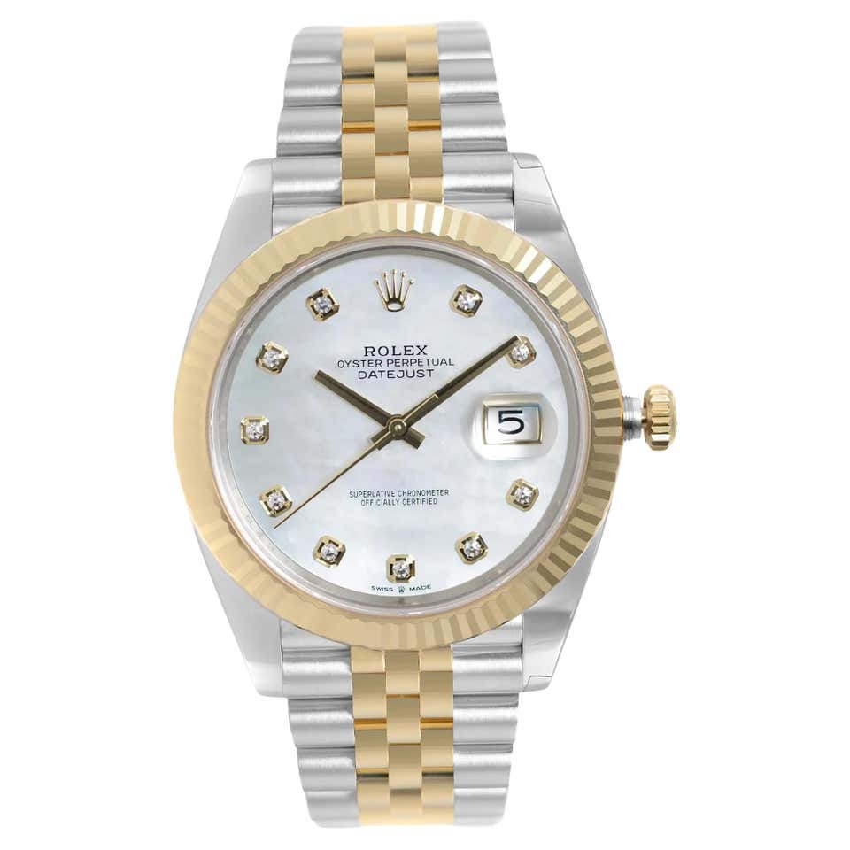 Diamond Dial Part Rolex Datejust II 41mm 18K White Gold Steel Silver Diamond Dial Men ...