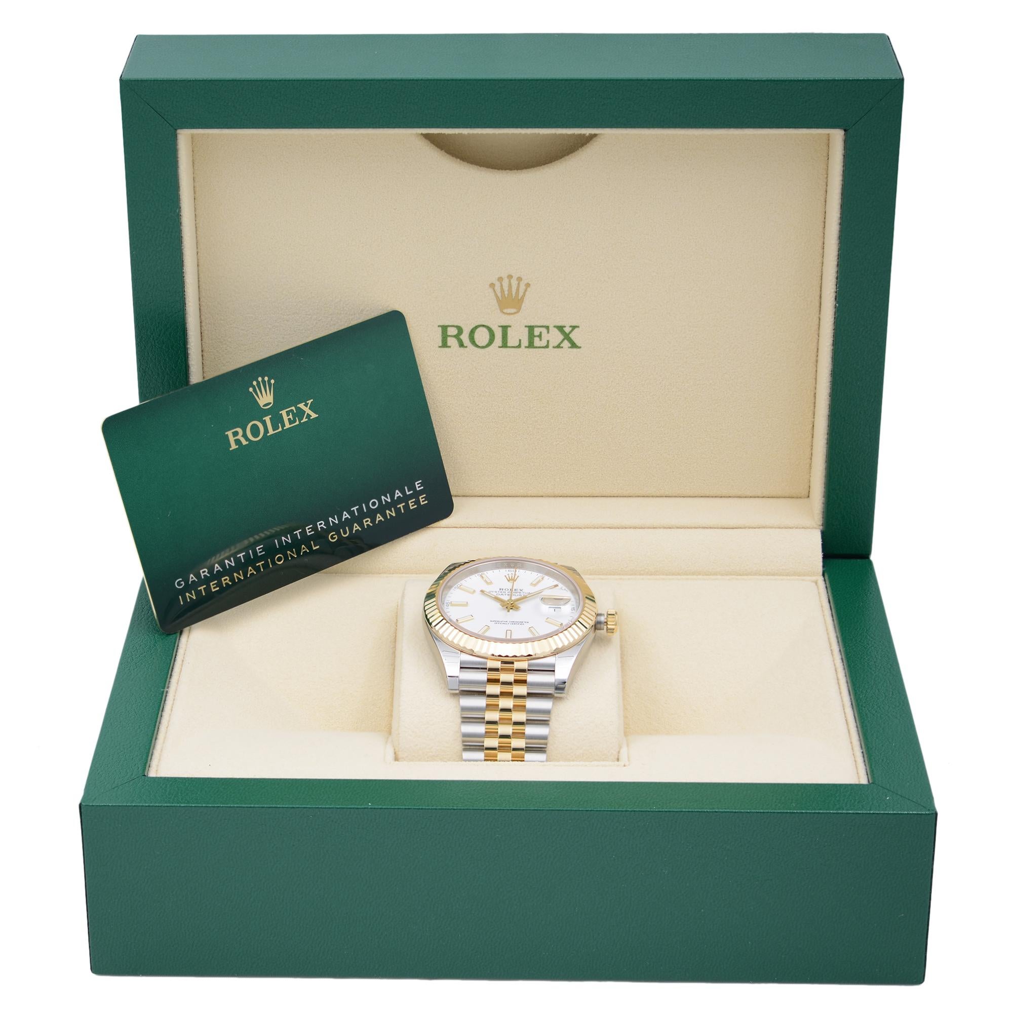 Rolex Datejust 18k Yellow Gold Steel White Dial Mens Automatic Watch 126333 3