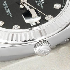 Rolex Datejust 41 mm, cadran noir diamanté, bracelet Jubilee, lunette cannelée, référence 126334