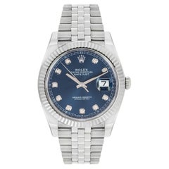 Rolex Datejust 41 mm Quadrante blu con diamanti 126334