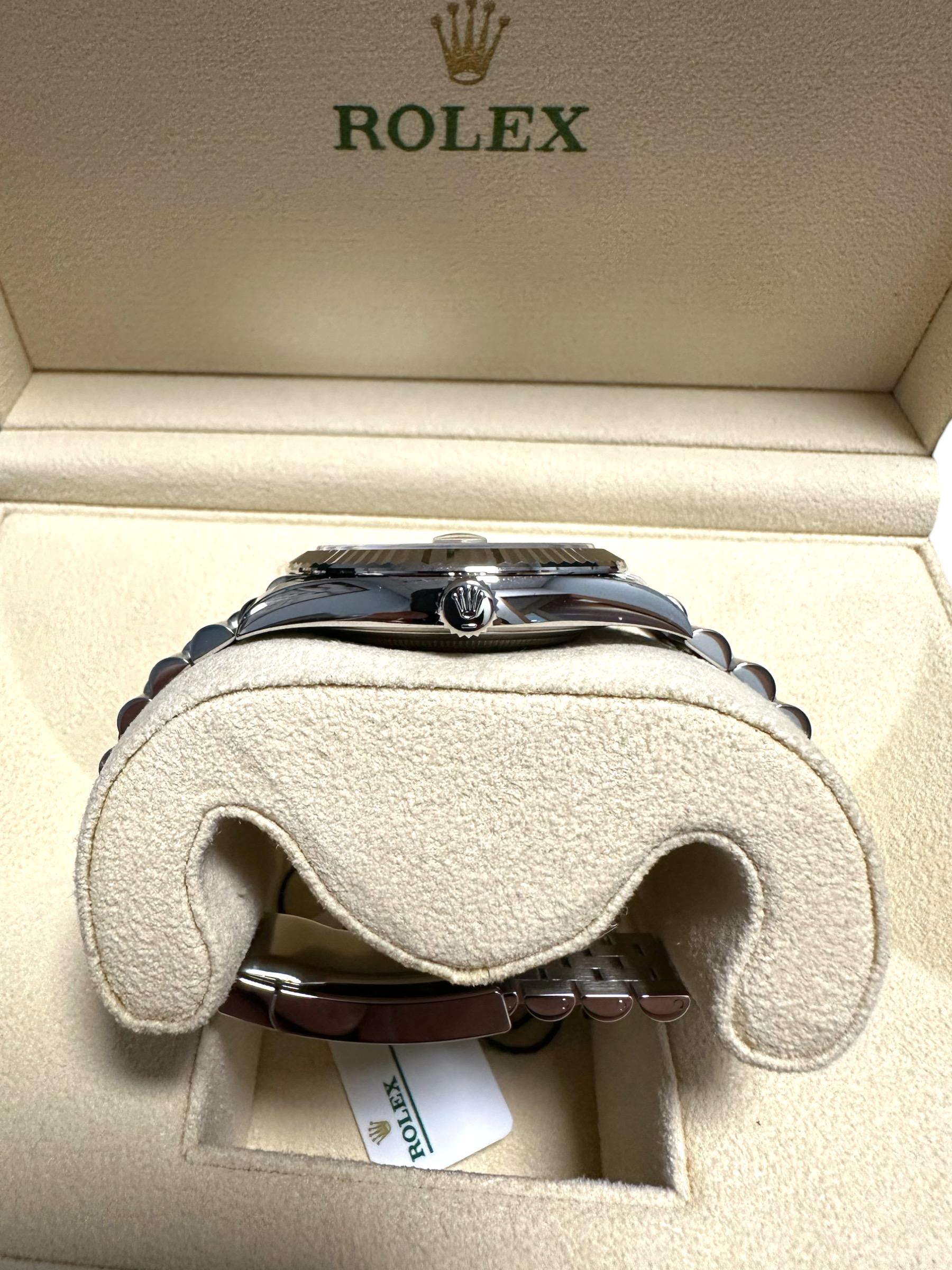 Women's or Men's Rolex Datejust 41mm Blue Fluted Jubilee Bracelet New & Unworn 126334 Watch For Sale