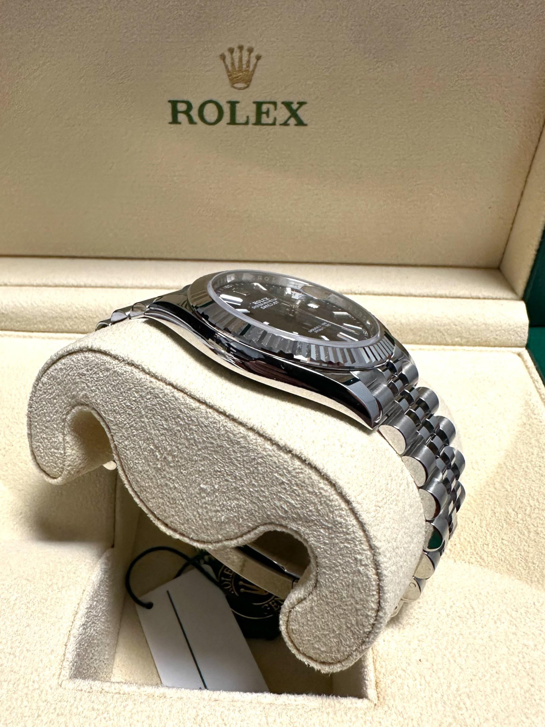 Rolex Datejust 41mm Blue Fluted Jubilee Bracelet New & Unworn 126334 Watch For Sale 1
