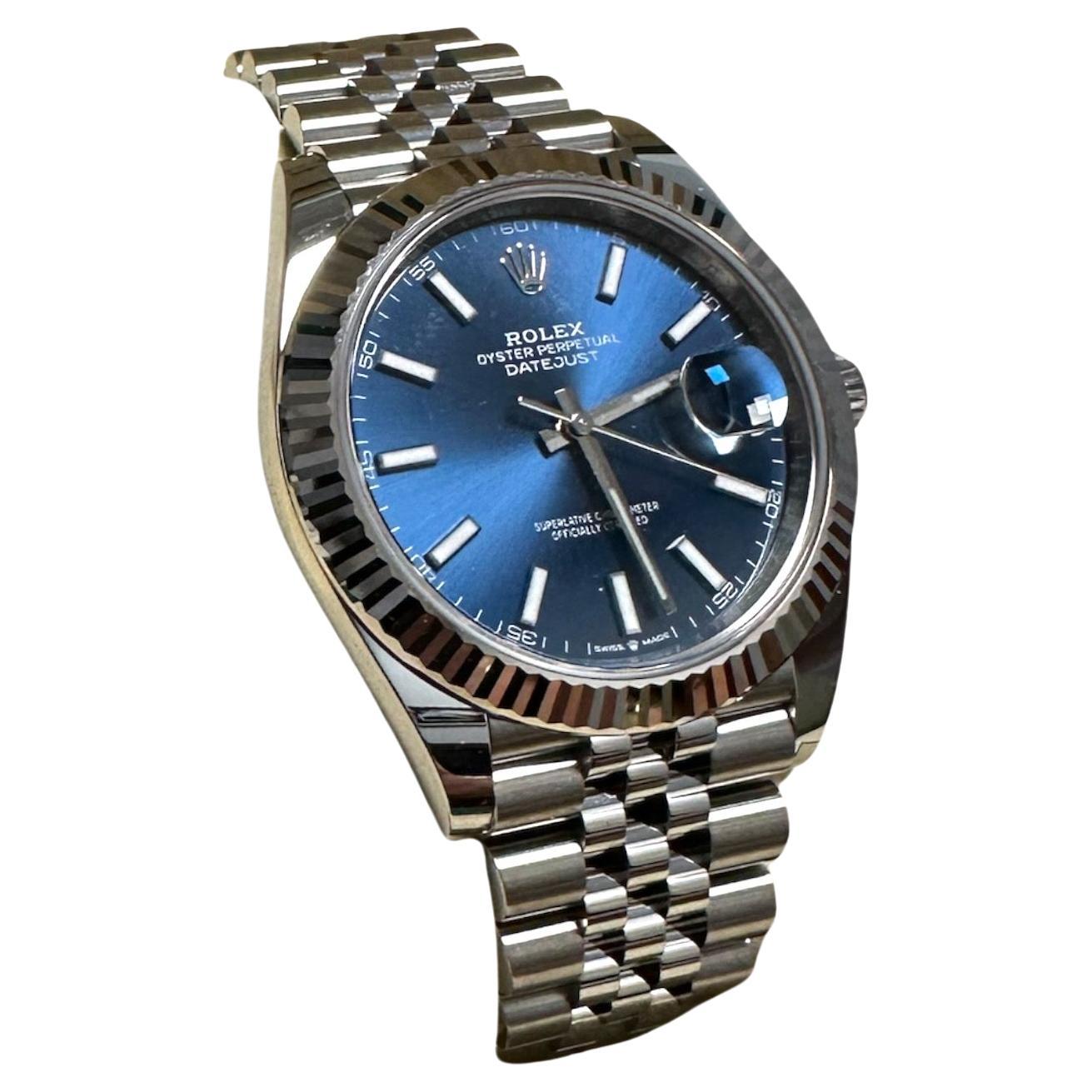 Rolex Datejust 41mm Blue Fluted Jubilee Bracelet New & Unworn 126334 Watch
