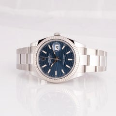 Rolex Datejust 41mm Stainless Steel Watch, Blue Motif Dial 126334