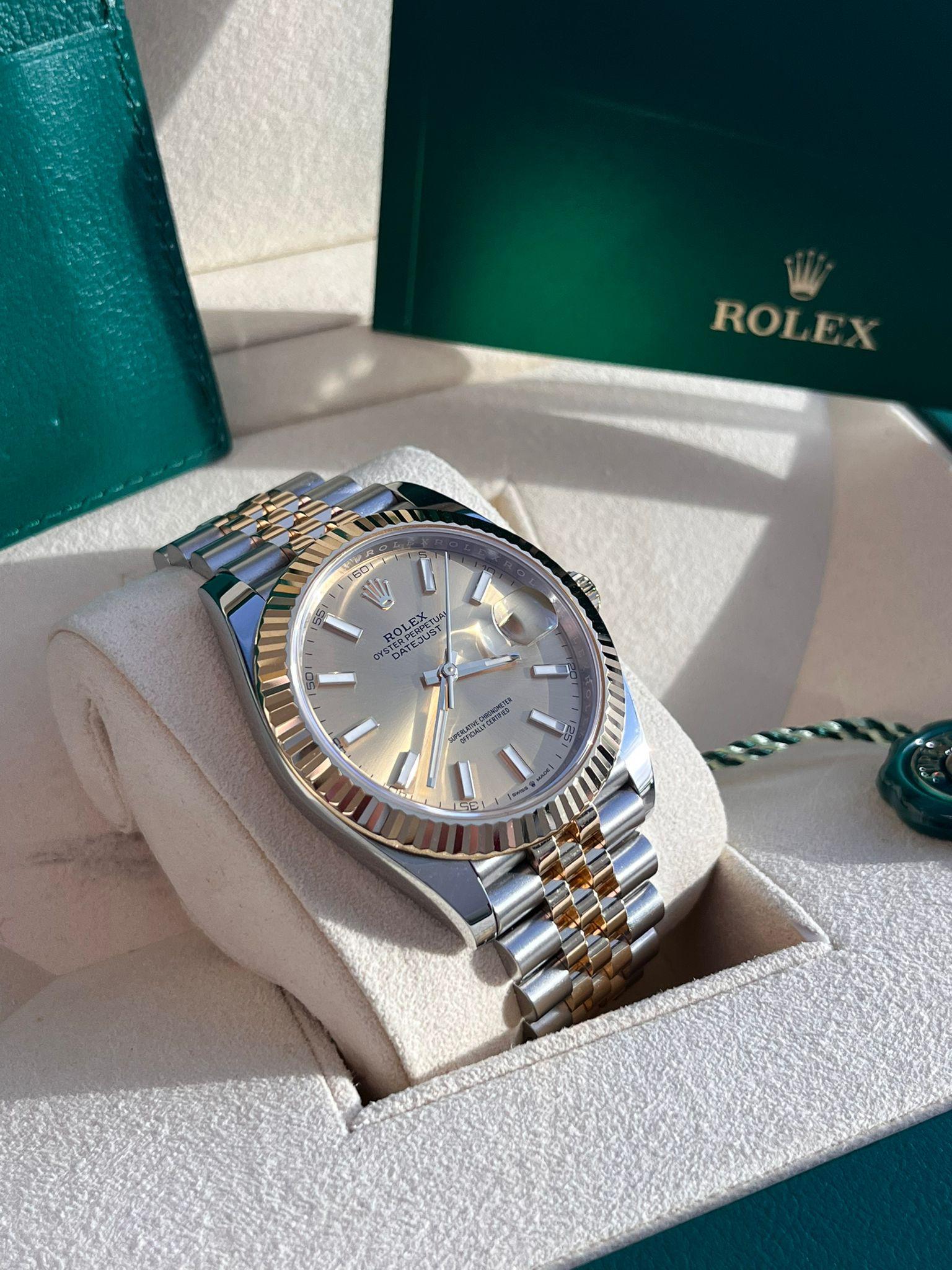 Rolex Datejust 41mm Champagner-Zifferblatt Zweifarbige 18K Gelbgold Jubiläumsuhr 126333 im Angebot 5
