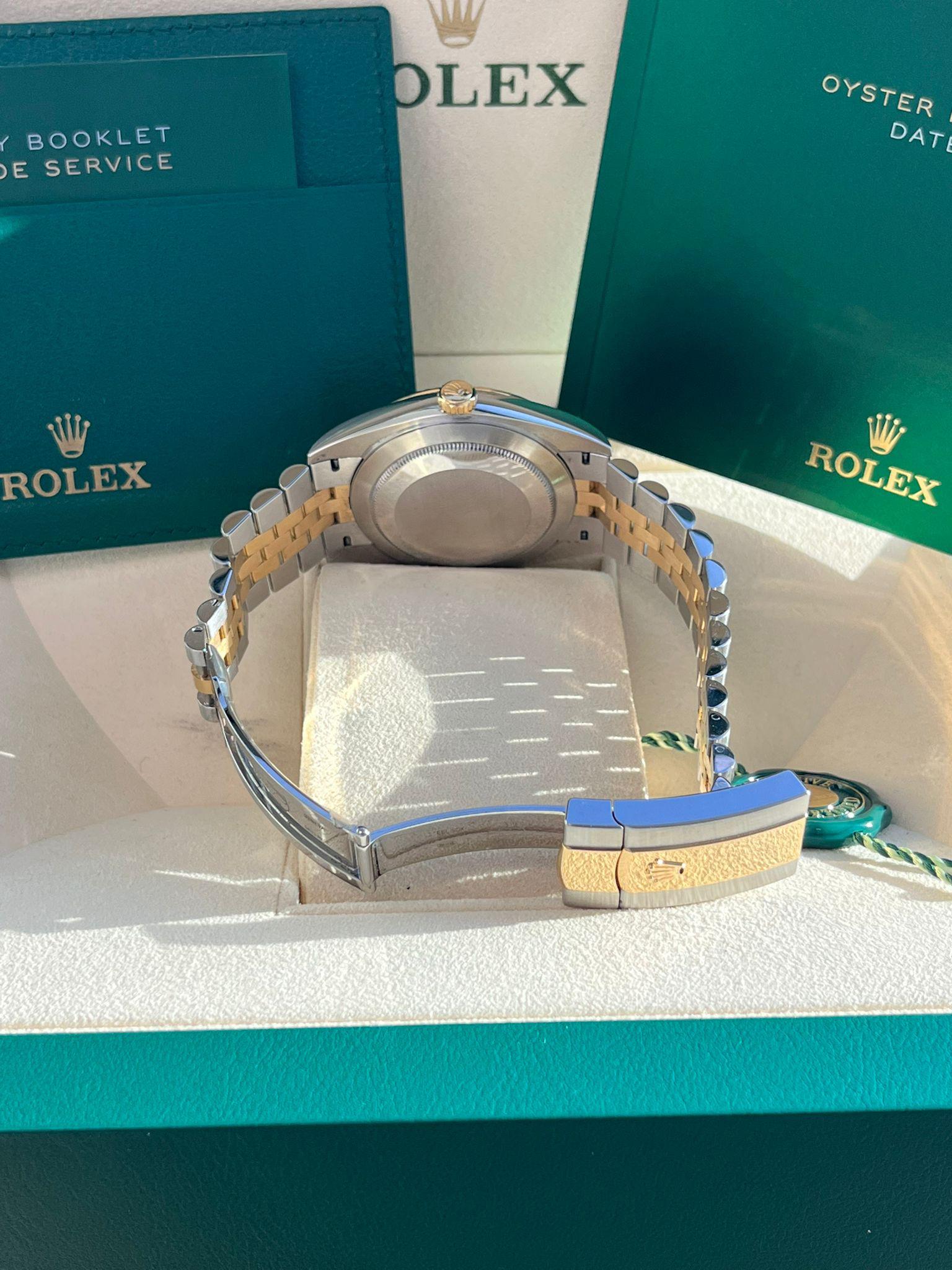 Rolex Datejust 41mm Champagner-Zifferblatt Zweifarbige 18K Gelbgold Jubiläumsuhr 126333 im Angebot 15