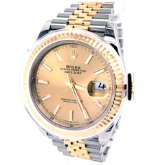 Rolex DateJust Champagne Index Dial Gold Jubilee Bracelet Watch 126333