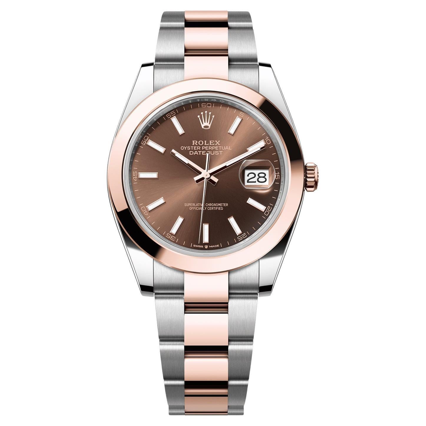 Montre Hommes Rolex Datejust 41mm Cadran Chocolat 18K Everose Oystersteel 126301