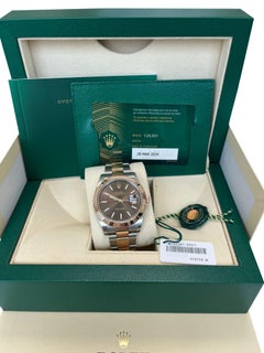 Rolex Datejust 41mm Chocolate Dial Oyster Two-Tone Steel Rose Gold Watch 126301