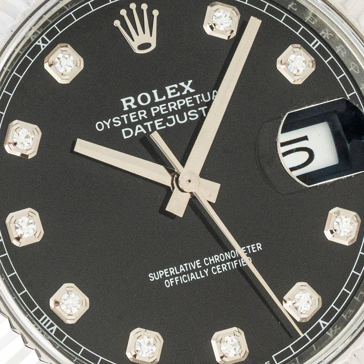 Round Cut Rolex Datejust 41mm Diamond Dial 126334 For Sale