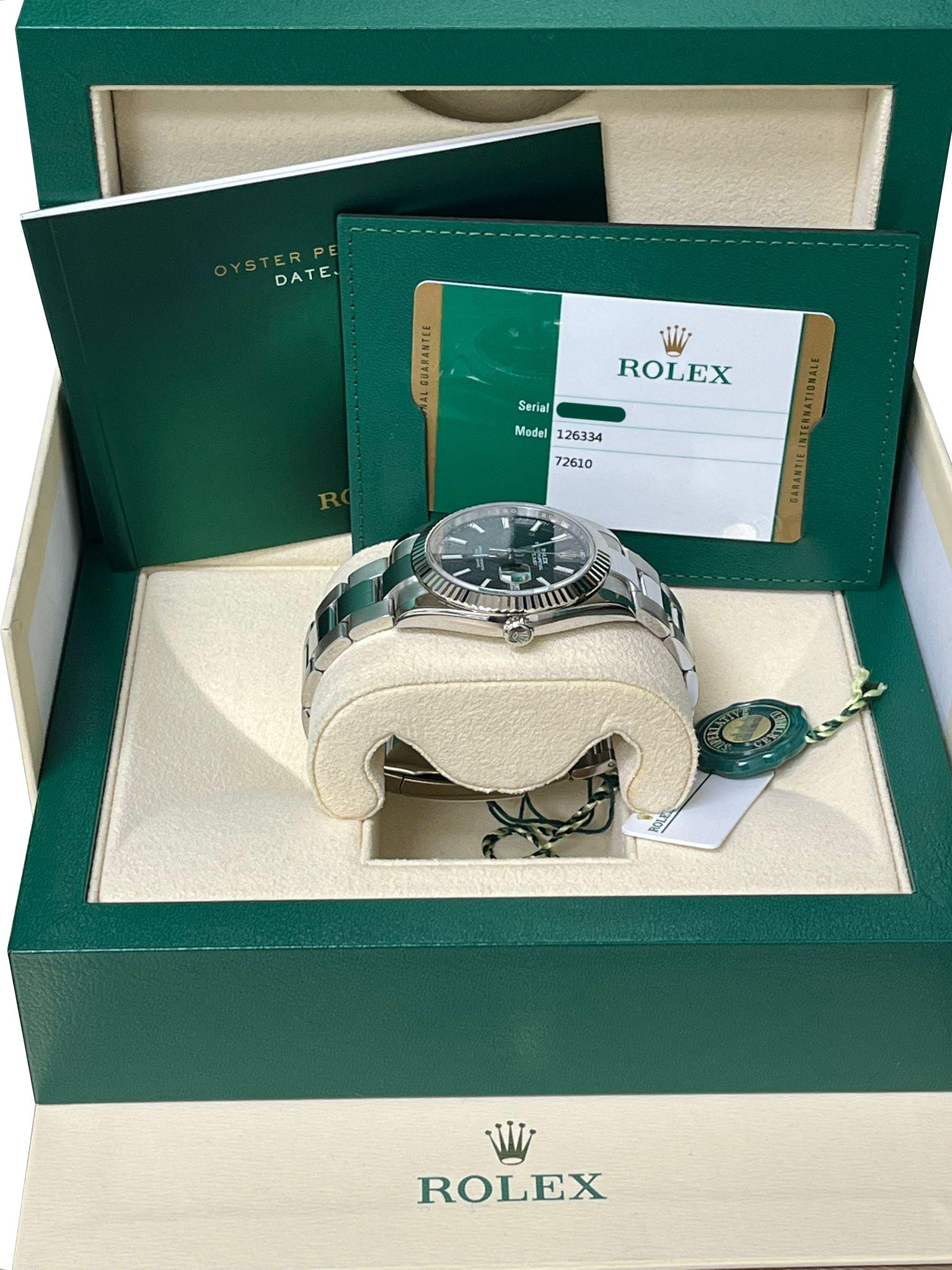Reloj Rolex Datejust 41mm Bisel Acanalado Esfera Negra Acero Dorado Oyster 126334 en venta 6