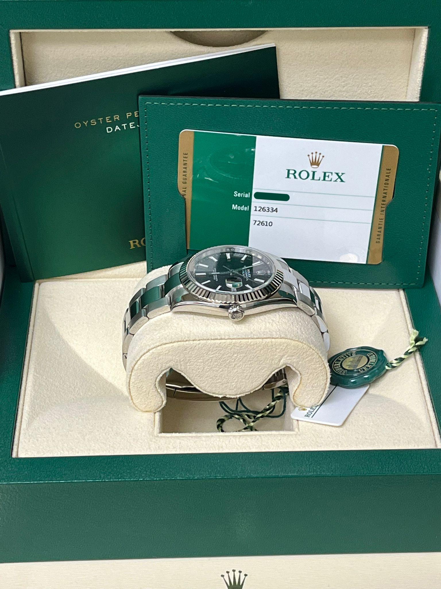 Reloj Rolex Datejust 41mm Bisel Acanalado Esfera Negra Acero Dorado Oyster 126334 en venta 7