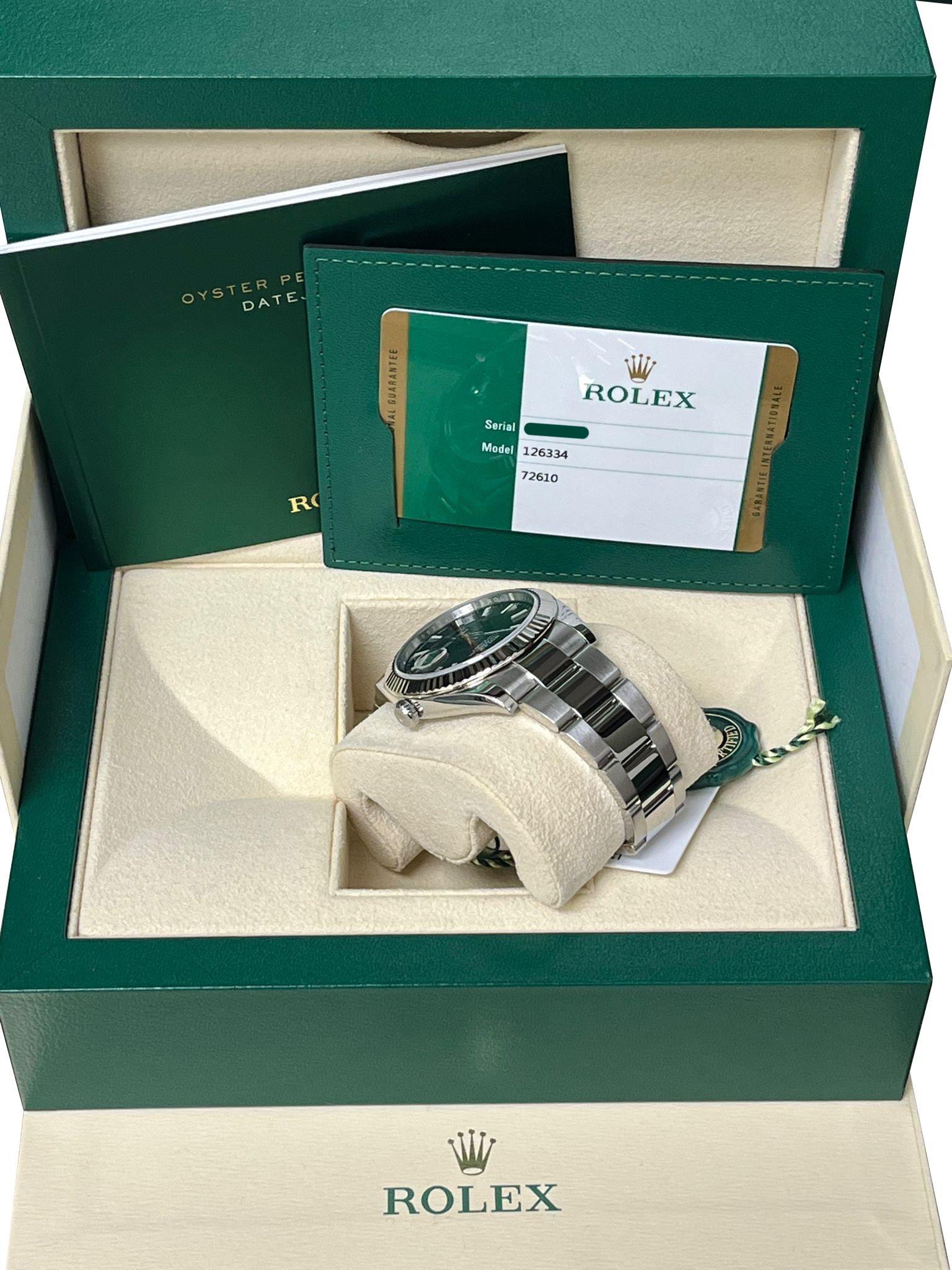 Reloj Rolex Datejust 41mm Bisel Acanalado Esfera Negra Acero Dorado Oyster 126334 en venta 8