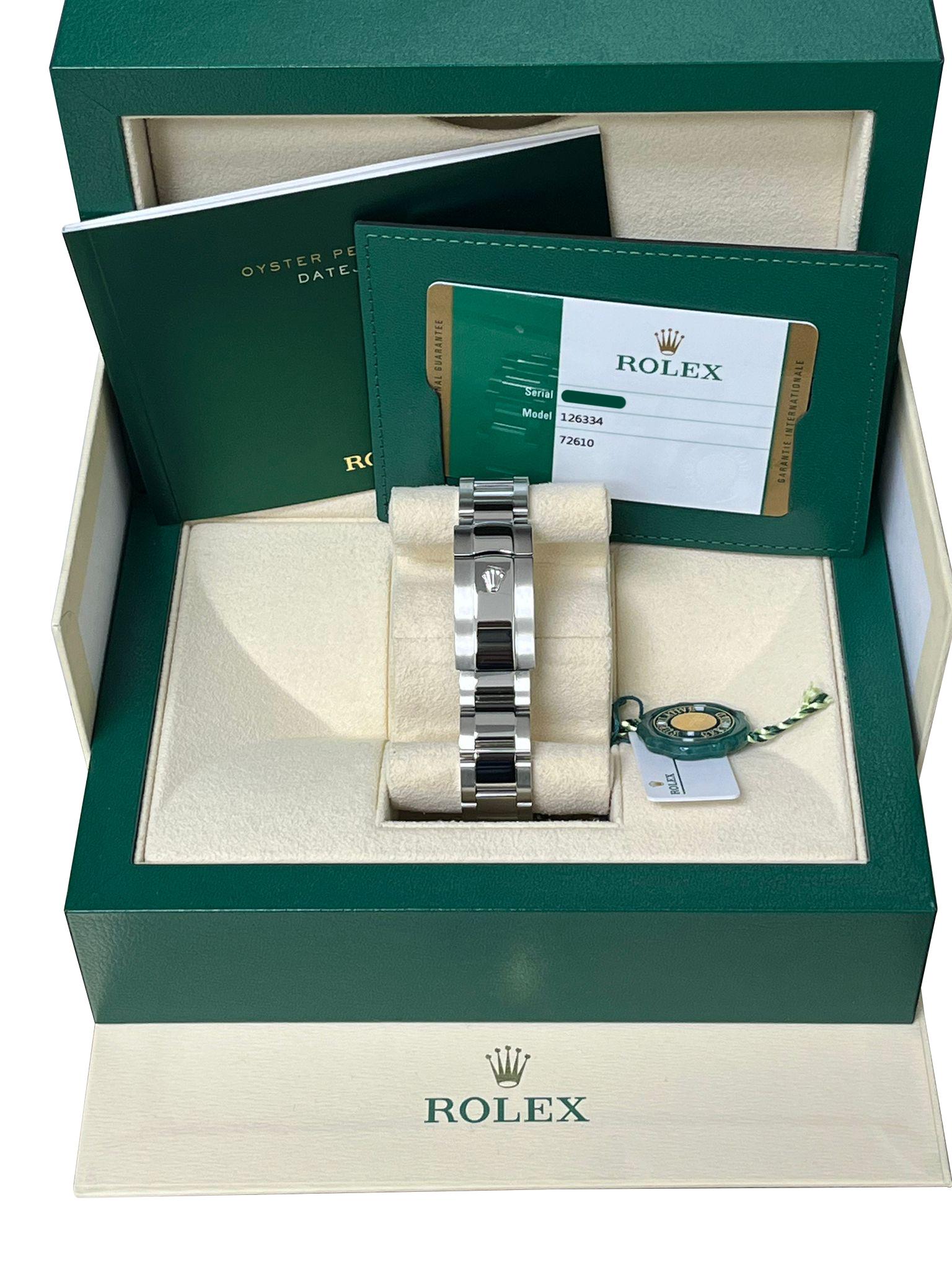 Reloj Rolex Datejust 41mm Bisel Acanalado Esfera Negra Acero Dorado Oyster 126334 en venta 10