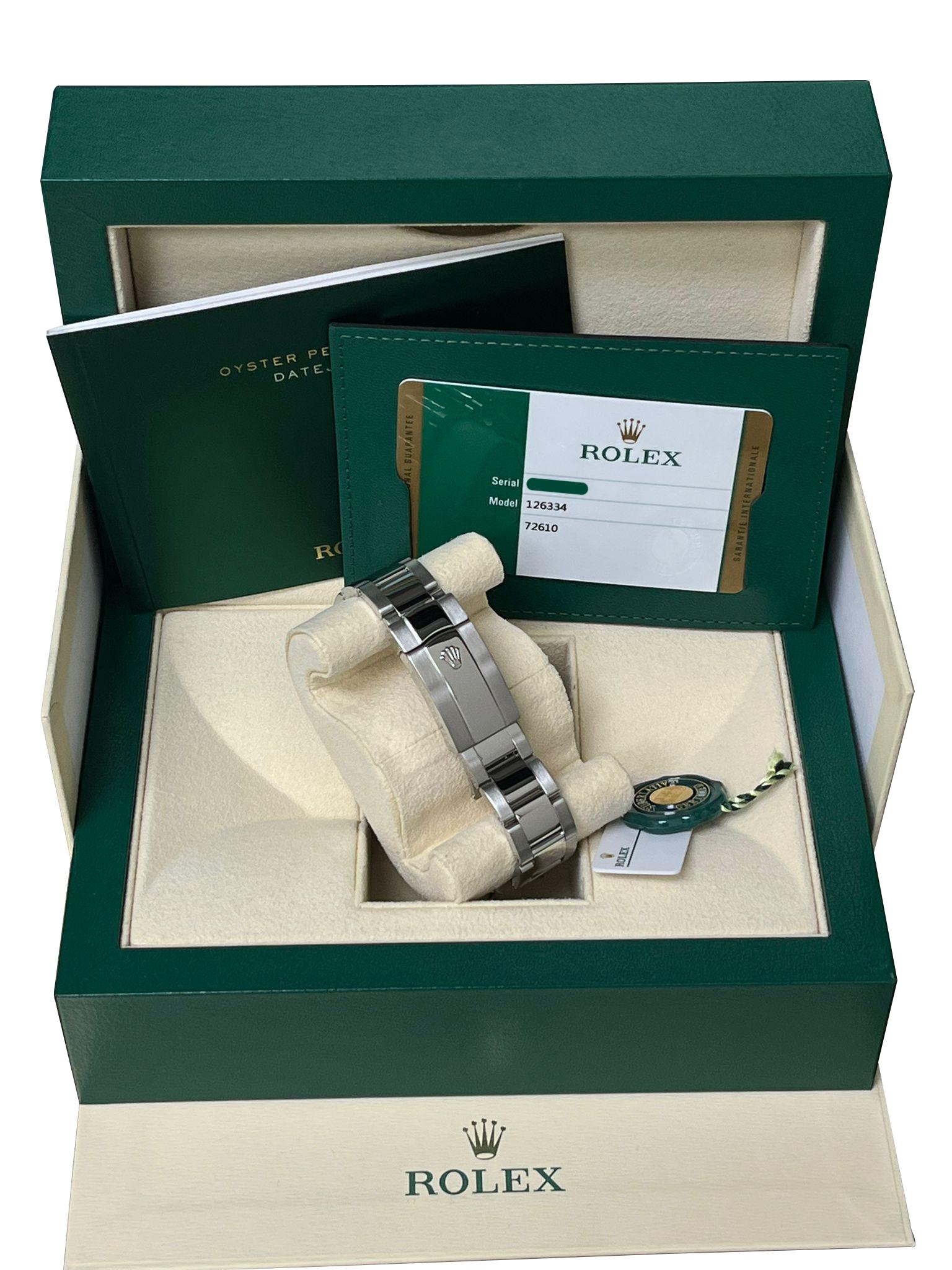 Reloj Rolex Datejust 41mm Bisel Acanalado Esfera Negra Acero Dorado Oyster 126334 en venta 11