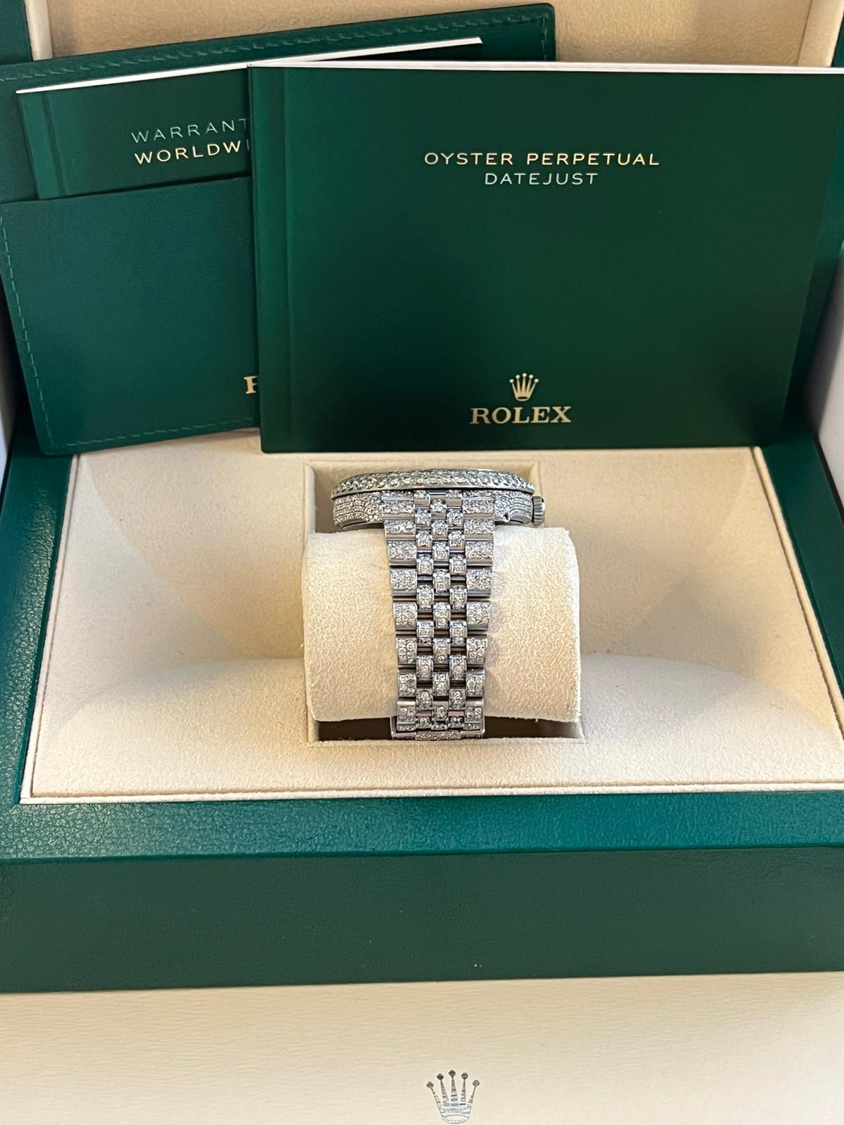 Rolex Datejust 41mm Iced Out Diamond Dial 14.75ct Jubilee Bracelet Watch 126300 For Sale 8