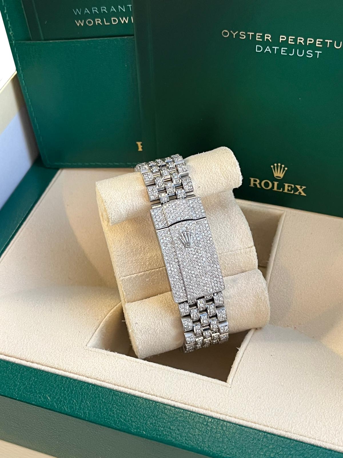 Rolex Montre Datejust 41 mm avec cadran en diamants écaillés 14,75 carats et bracelet jubilé 126300 en vente 13