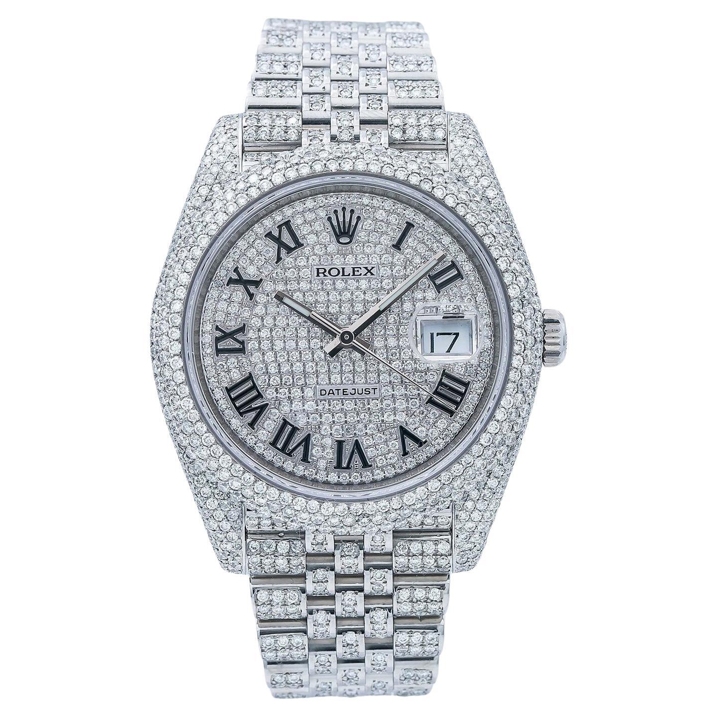 Rolex Montre Datejust 41 mm avec cadran en diamants écaillés 14,75 carats et bracelet jubilé 126300 en vente