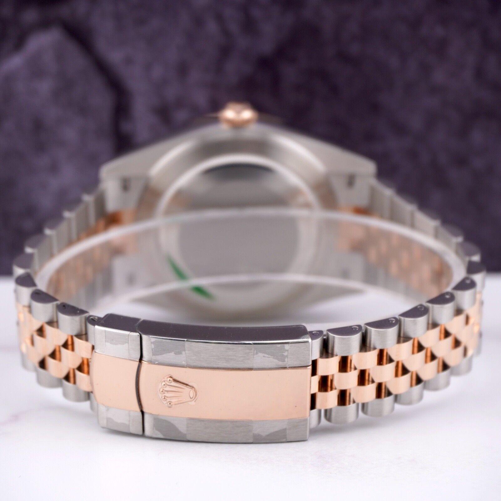 Rolex Datejust 41mm Jubiläum Wimbledon Zifferblatt 18k ROSE Gold geriffeltes Jubiläum 126331 3