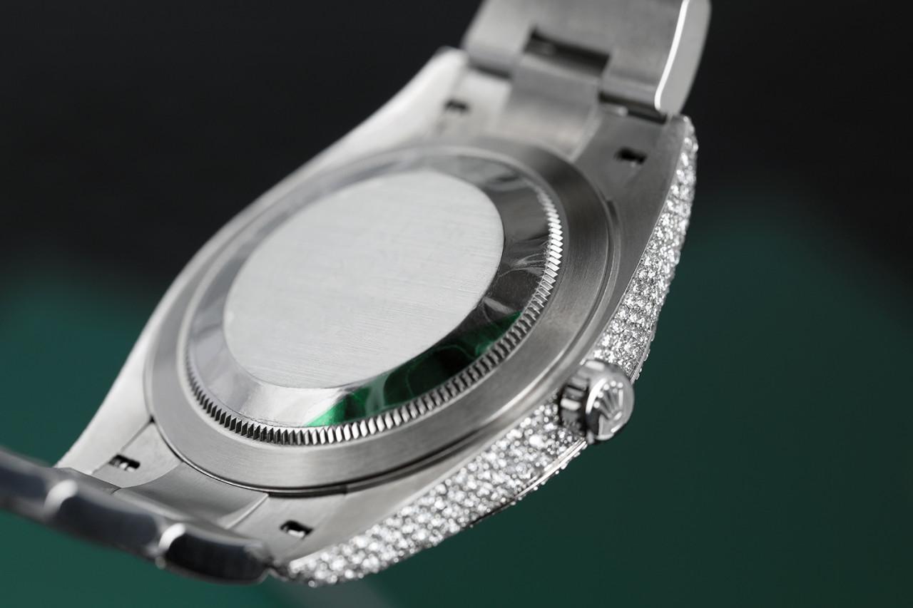 Taille ronde Rolex Montre de sport de luxe Datejust avec cadran en argent et diamants, pour hommes, 41 mm en vente